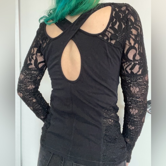 Free People Lace Racerback Long Sleeve - Picture 2 of 5